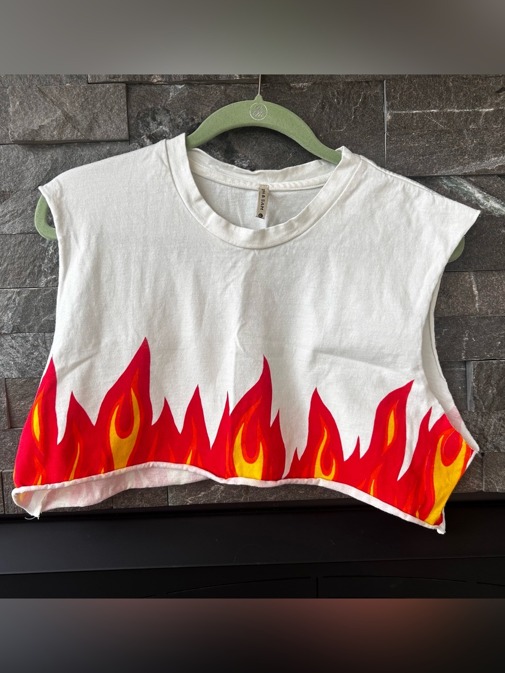 Emma & Sam by LF Flame Graphic Cropped Muscle Tank